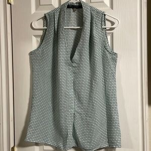 Rose & Olive Sleeveless Aqua Polka Dot Top